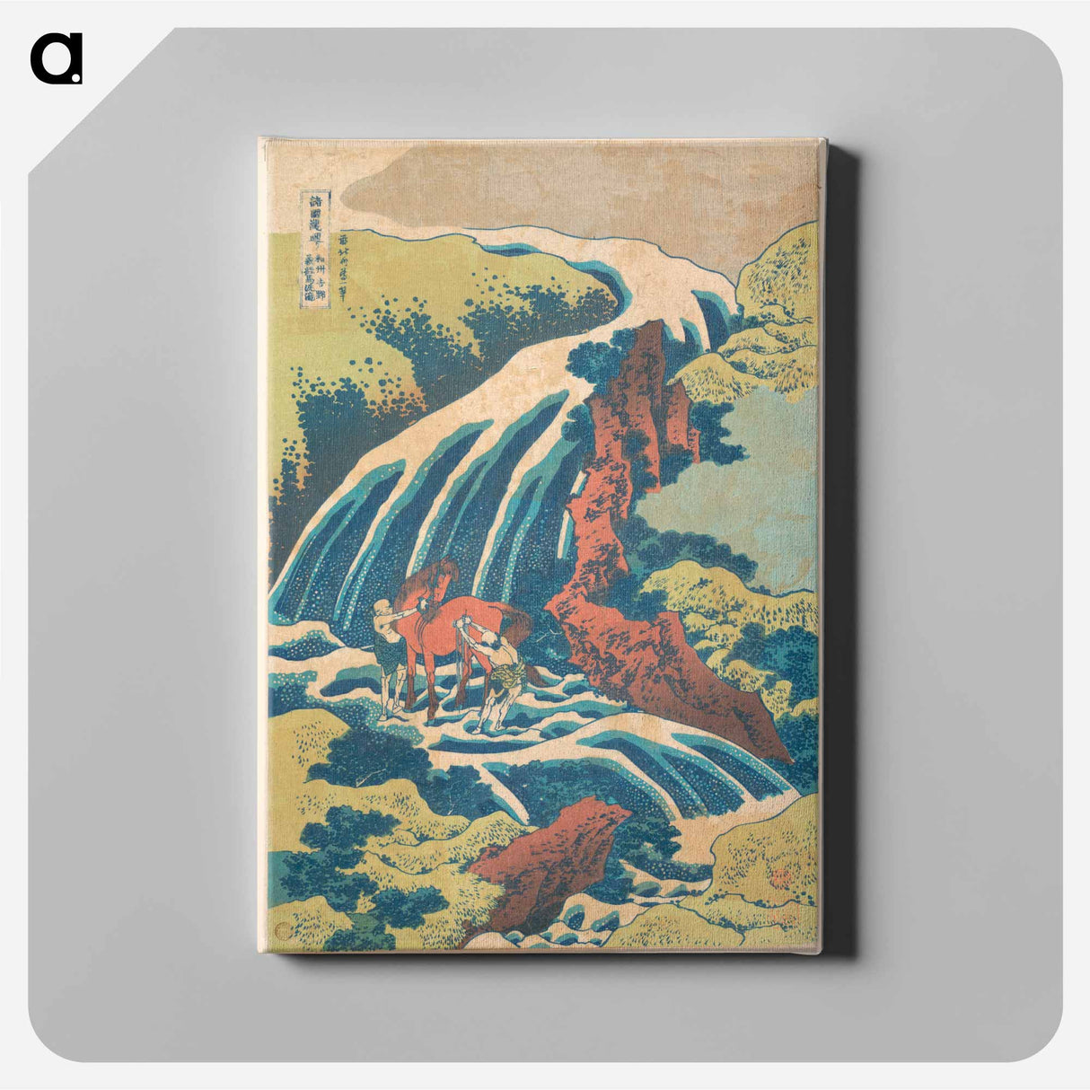 The Waterfall Where Yoshitsune Washed His Horse at Yoshino in Yamato Province - Katsushika Hokusai Canvas.