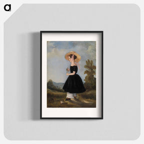 アートポスター-Peasant Girl with Hat in Landscape
 - バーンズ・コレクション Poster.