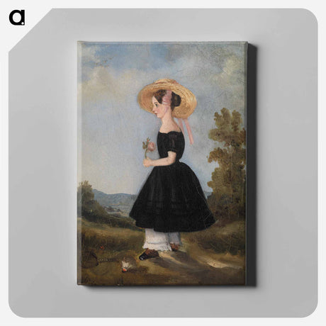 アートパネル-Peasant Girl with Hat in Landscape
 - バーンズ・コレクション Canvas.