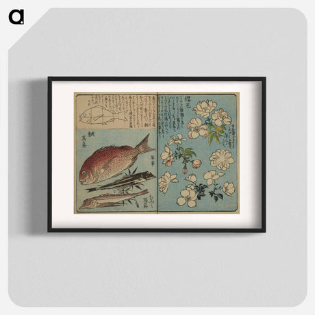 アートポスター-Picture Book for the Practice of Drawing Fish
 - 歌川 広重 Poster.