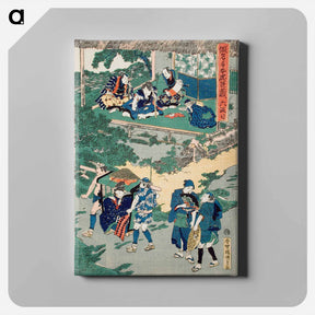 アートパネル-Act VI: Kampei Signing the Roll of the Forty-Seven Rōnin; Okaru, after Being Sold, is Taken by Palanquin to Kyoto Brothel
 - 歌川 国貞 Canvas.
