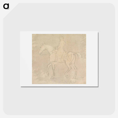 アートポストカード-Whitefoot at Exercise: Hooded and Rugged, Jockey up, Walking to Left
 - イェール大学アートギャラリー Postcard.