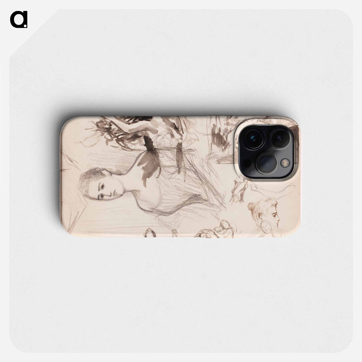Luonnoksia maalaukseen nuorukainen ja vedenneito - アルバート エーデルフェルト Phone Case.