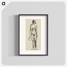 アートポスター-Sketchbook 22 standing woman with a basket - アーノルド ピーター ワイズ クビンチャン Poster.