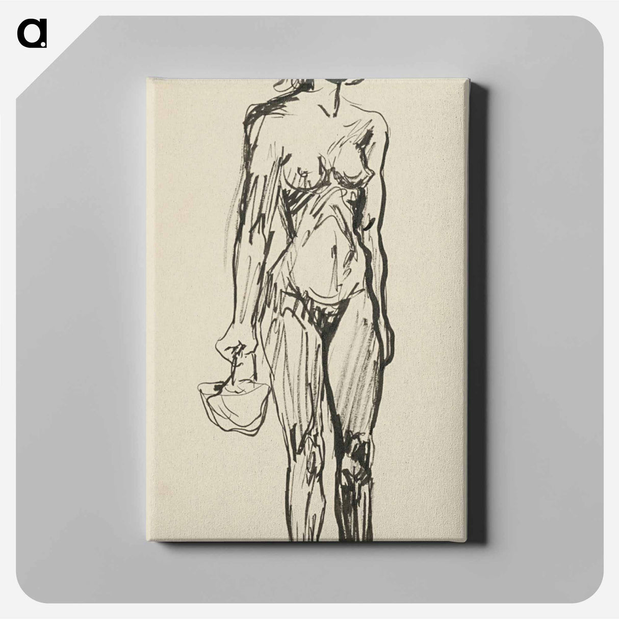 Sketchbook 22 standing woman with a basket - アーノルド ピーター ワイズ クビンチャン Canvas.