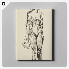 アートパネル-Sketchbook 22 standing woman with a basket - アーノルド ピーター ワイズ クビンチャン Canvas.