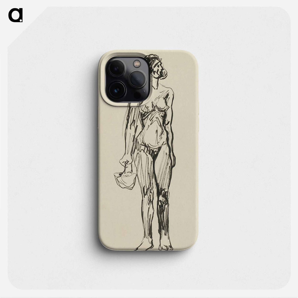 Sketchbook 22 standing woman with a basket - アーノルド ピーター ワイズ クビンチャン Phone Case.