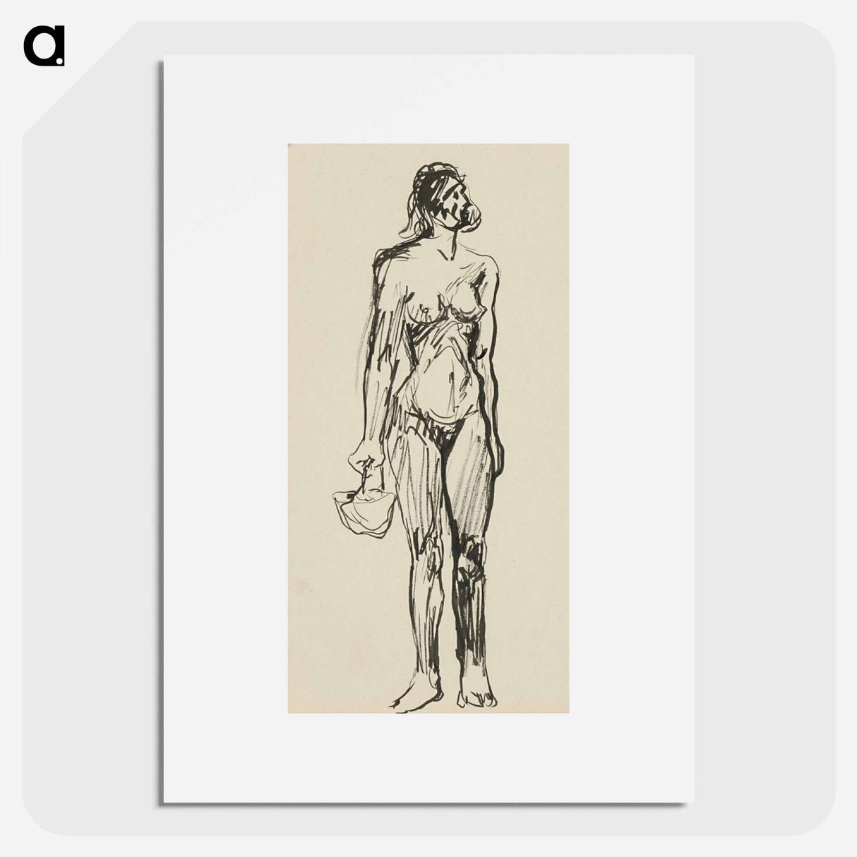 Sketchbook 22 standing woman with a basket - アーノルド ピーター ワイズ クビンチャン Poster.
