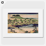 The Togetsu Bridge at Arashiyama in Yamashiro Province - Katsushika Hokusai Poster.