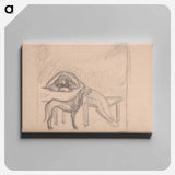 A dog and a sleeping figure, and an unfinished portrait - アーノルド ピーター ワイズ クビンチャン Canvas.
