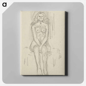アートパネル-Sketchbook 22 sitting woman - アーノルド ピーター ワイズ クビンチャン Canvas.