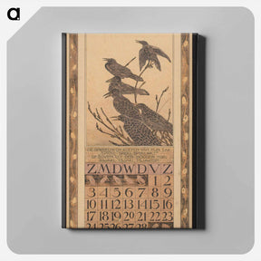 アートパネル-Kalenderblad voor februari 1907 met spreeuwen - テオ ヴァン ホイテマ Canvas.