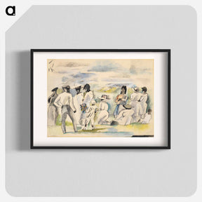 アートポスター-Group of Figures with Boy Holding Flowers
 - バーンズ・コレクション Poster.