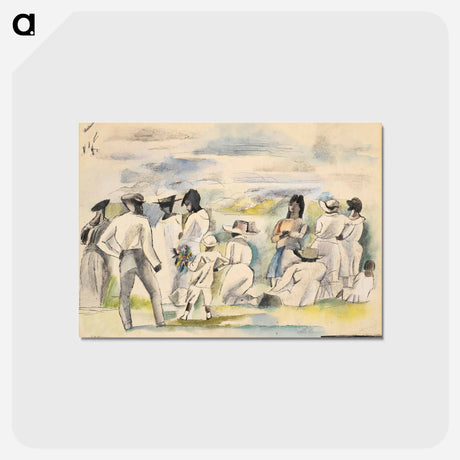 アートポストカード-Group of Figures with Boy Holding Flowers
 - バーンズ・コレクション Postcard.