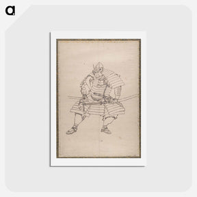 アートポストカード-Katsushika Hokusai’s samurai, Album of Sketches - 葛飾 北斎 Postcard.
