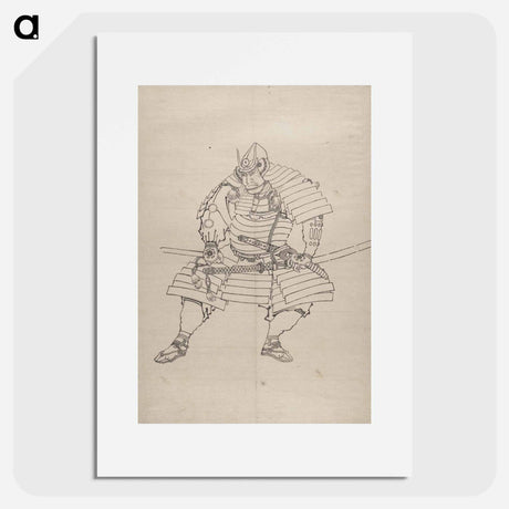 アートポスター-Katsushika Hokusai’s samurai, Album of Sketches - 葛飾 北斎 Poster.