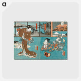 アートポストカード-Actors in the Roles of Toriyama Shūsaku and Uba Akishino
 - 歌川 国貞 Postcard.