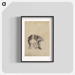 アートポスター-A Cat cleaning its claws - 葛飾 北斎 Poster.
