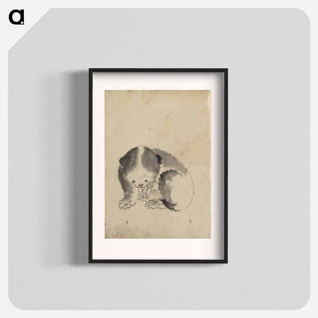 アートポスター-A Cat cleaning its claws - 葛飾 北斎 Poster.