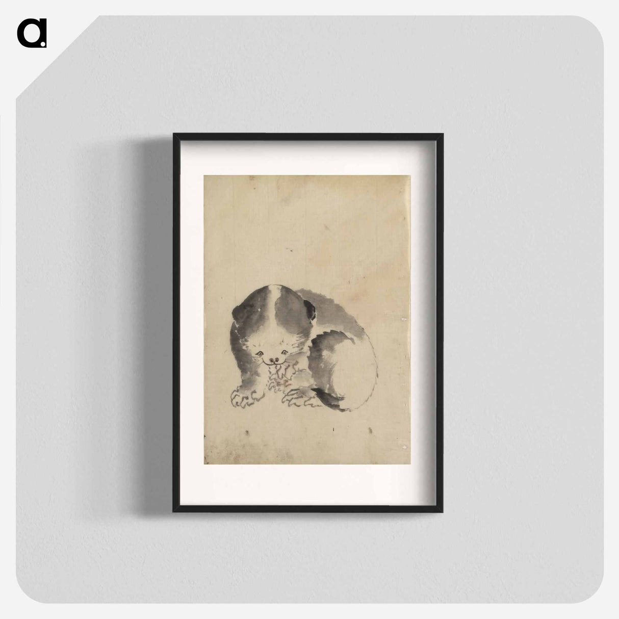 アートポスター-A Cat cleaning its claws - 葛飾 北斎 Poster.