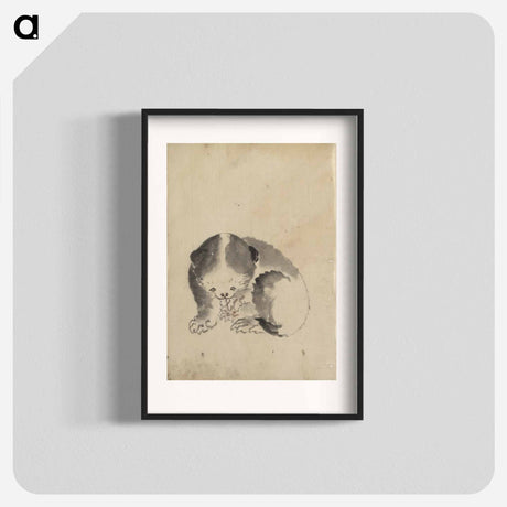 アートポスター-A Cat cleaning its claws - 葛飾 北斎 Poster.