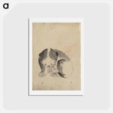 アートポストカード-A Cat cleaning its claws - 葛飾 北斎 Postcard.