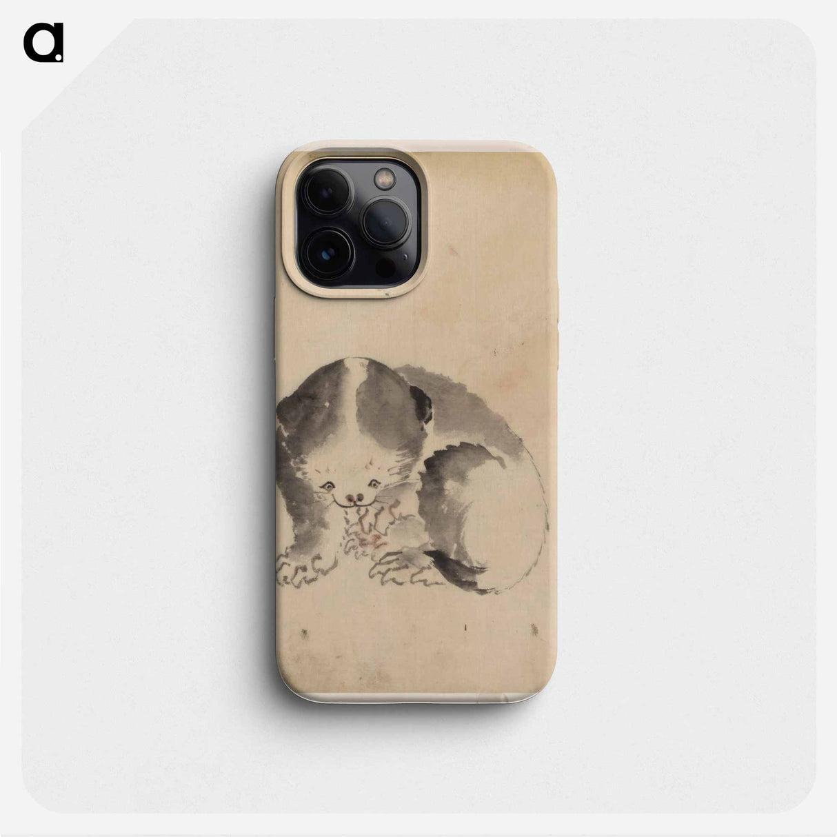 A Cat cleaning its claws - Katsushika Hokusai Phone Case.