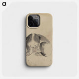 丸まる子猫の墨画 - 葛飾 北斎 Phone Case.