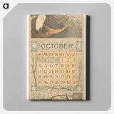 Kalenderblad oktober met reiger in de regen - テオ ヴァン ホイテマ Canvas.