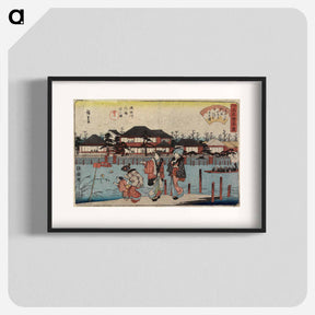 アートポスター-Crossing the Sumida River at Hashiba, the Restaurant Yanagiya
 - 歌川 広重 Poster.