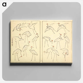 アートパネル-Hokusai's Illustrated Book - 葛飾 北斎 Canvas.