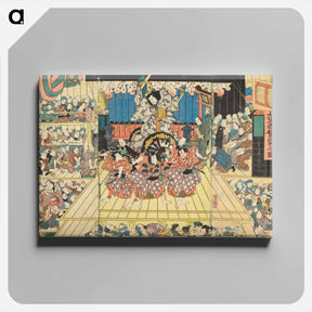 アートパネル-Crowded Theater Hosting Performance of Sugawara Denju Tenarai Kagami
 - 歌川 国貞 Canvas.