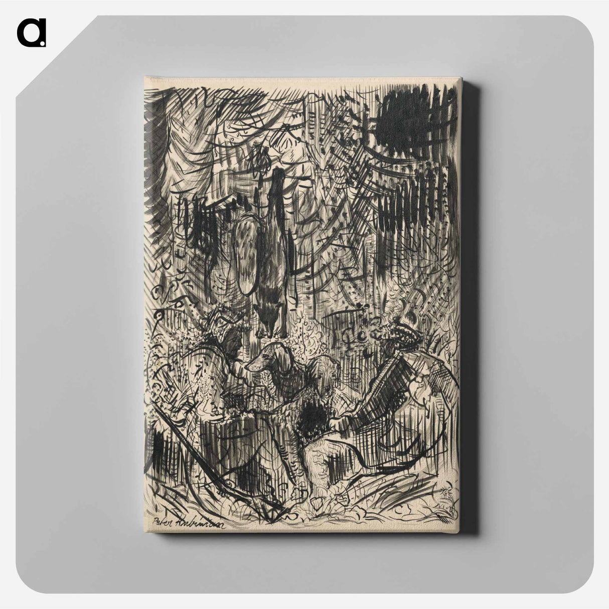 Huntsmen with hunted fox - アーノルド ピーター ワイズ クビンチャン Canvas.