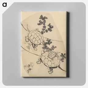 アートパネル-Turtles - 葛飾 北斎 Canvas.