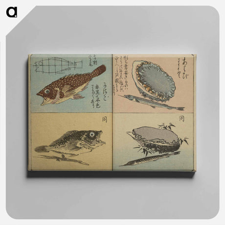 アートパネル-Picture Book for the Practice of Drawing Fish
 - 歌川 広重 Canvas.