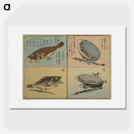 アートポスター-Picture Book for the Practice of Drawing Fish
 - 歌川 広重 Poster.