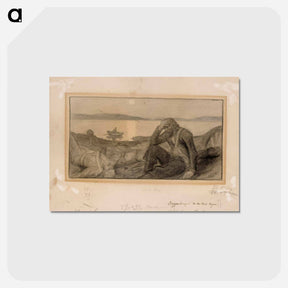 アートポストカード-Kuoleva soturi -runon alkuvinjetti - アルバート エーデルフェルト Postcard.