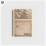 Kalenderblad januari met schip en meeuwen - テオ ヴァン ホイテマ Memo.