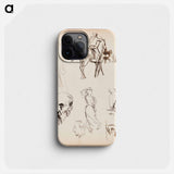 Carl Snoilsky, svenska bilder -kirjan kuvitus, luonnoksia - アルバート エーデルフェルト Phone Case.