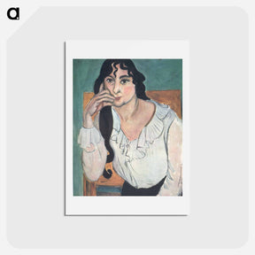 アートポストカード-Laurette with a White Blouse - アンリ マティス Postcard.