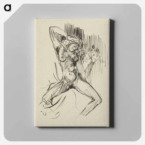 アートパネル-Sketchbook 22 woman with an apple - アーノルド ピーター ワイズ クビンチャン Canvas.