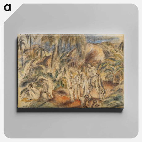 アートパネル-Figures in Tropical Landscape
 - バーンズ・コレクション Canvas.