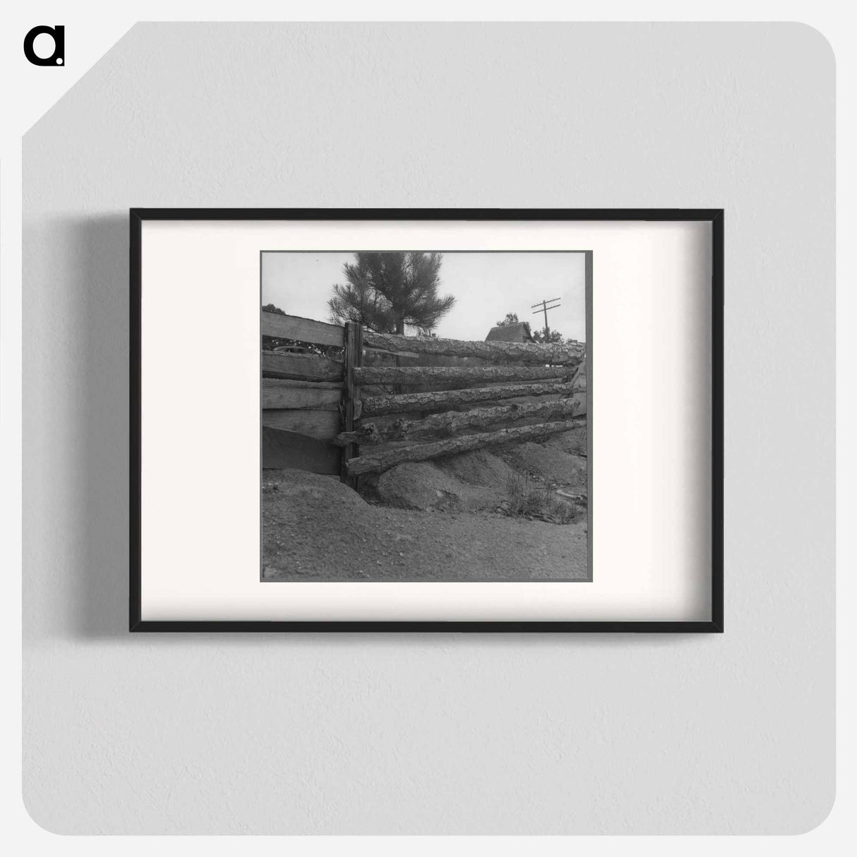 Greene County, Ga. A fence in an eroding field - Dorothea Lange Poster.