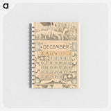 Kalenderblad december met slapend roodborstje - テオ ヴァン ホイテマ Memo.