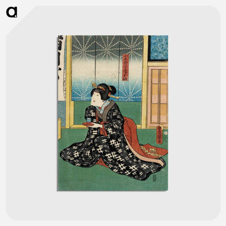 アートポストカード-Actor in a Role of Kogorō's Wife, Osen in the Play Na ni Takashi Mariuta Jitsuroku
 - 歌川 国貞 Postcard.