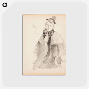 アートポストカード-Naisen muotokuva - アルバート エーデルフェルト Postcard.