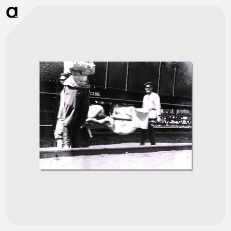アートポストカード-Loading a Hospital Train with Typhoid Victims, Station 83, Manchuria
 - 国立医学図書館 Postcard.