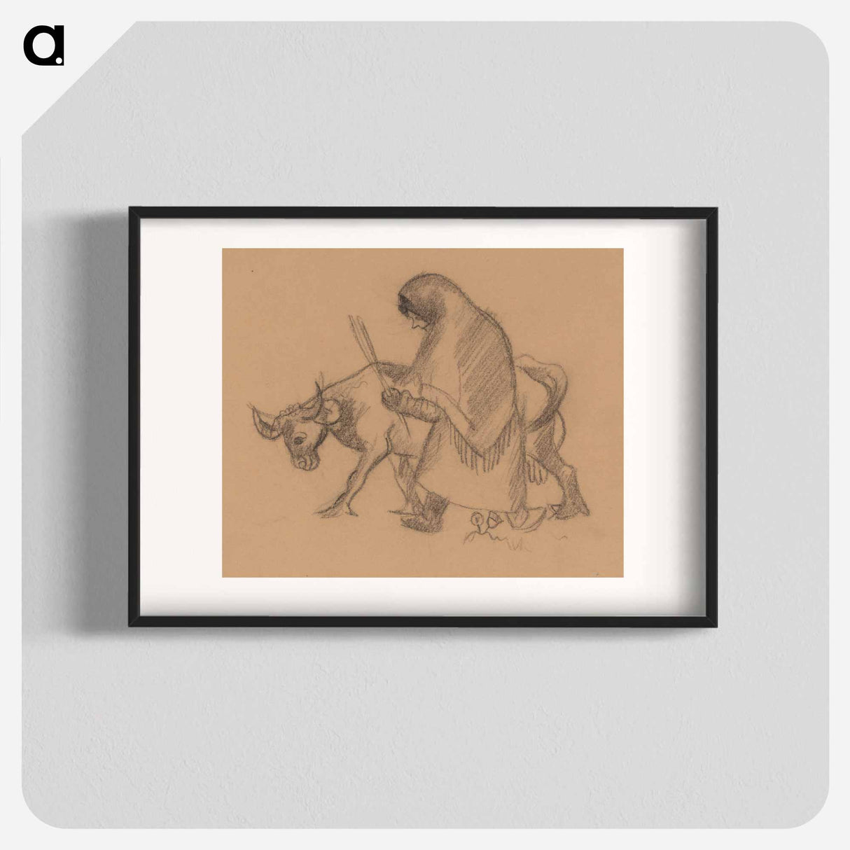 A woman with a cow - アーノルド ピーター ワイズ クビンチャン Poster.