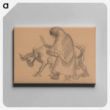 A woman with a cow - アーノルド ピーター ワイズ クビンチャン Canvas.
