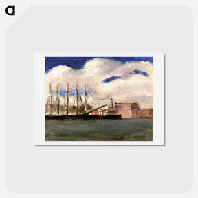 アートポストカード-White Clouds, the Old Port of Marseille - アンリ マティス Postcard.